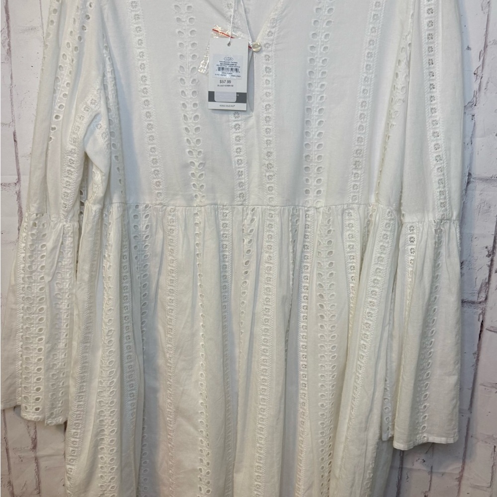 Mud Pie Cream Long Sleeve Dress